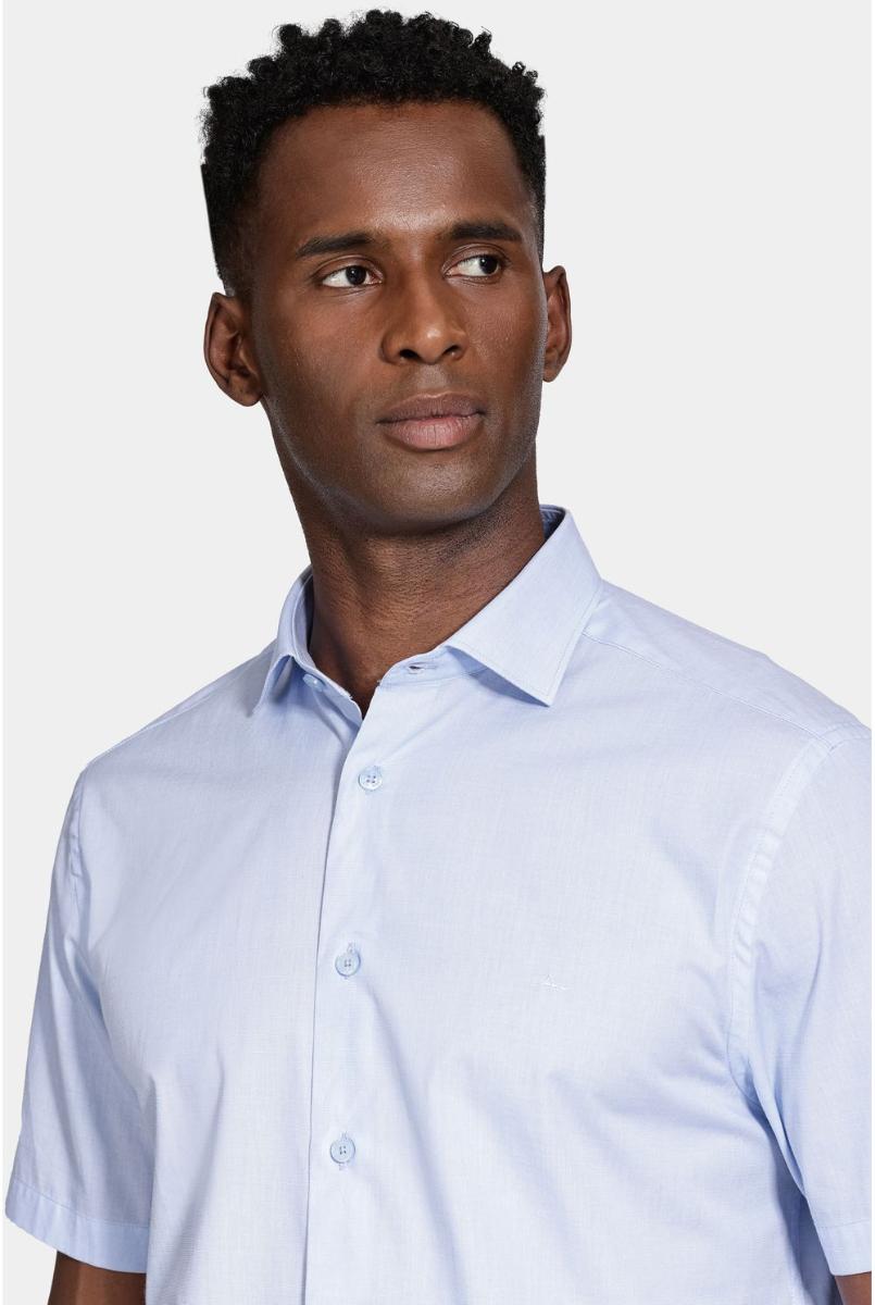 Camisa Aramis Manga Curta Algodão Regular Azul Claro - 3
