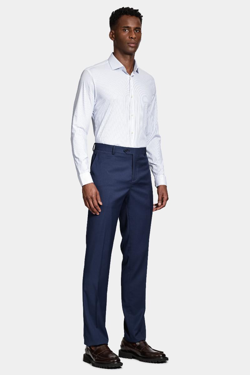 Camisa Aramis Manga Longa Tech Flex Listrada Azul e Branca - 2