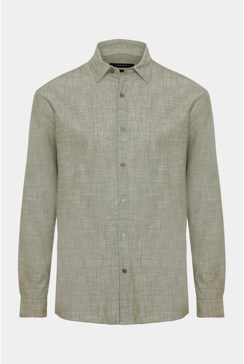 Camisa Aramis Manga Longa Regular Flamê Verde Militar - 5