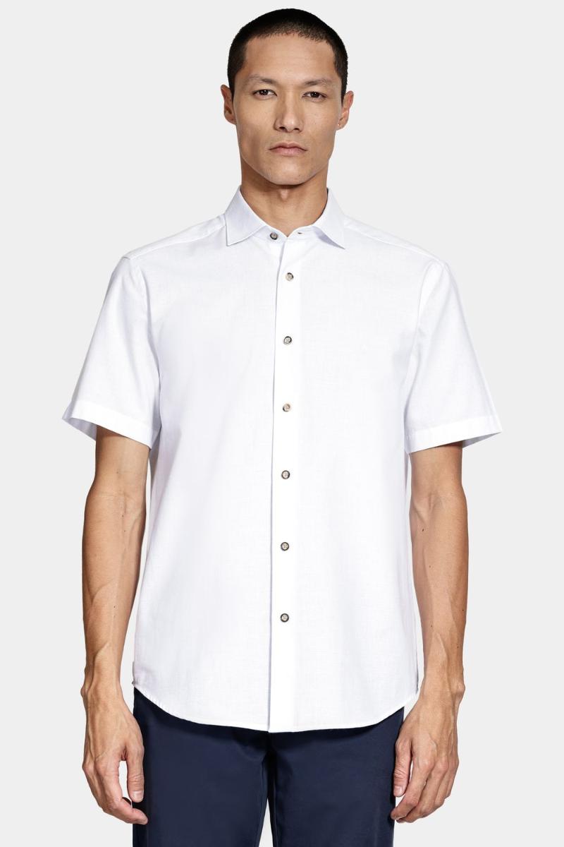 Camisa Aramis Manga Curta Slim Algodão Flame Soft Branco - 1