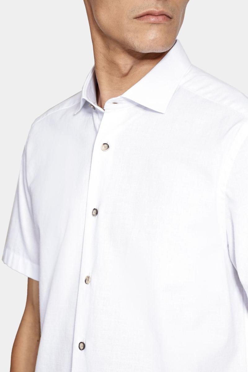 Camisa Aramis Manga Curta Slim Algodão Flame Soft Branco - 3