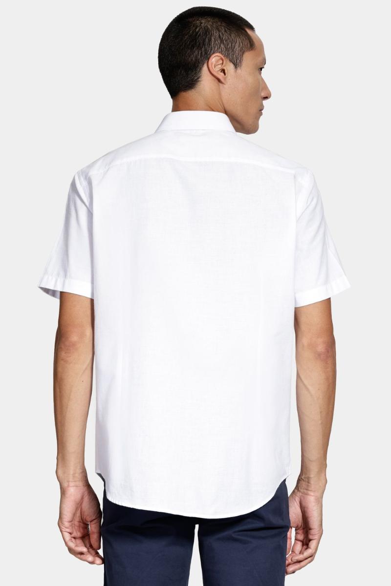 Camisa Aramis Manga Curta Slim Algodão Flame Soft Branco - 4