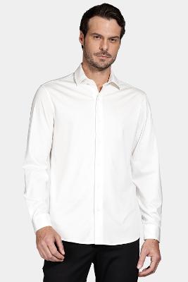 Camisa Aramis Manga Longa Slim Algodão Modal e Seda Branco