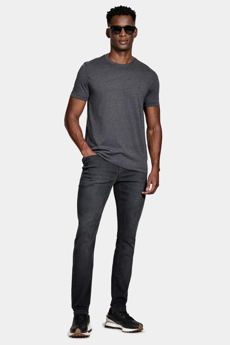 Camiseta Aramis Manga Curta Algodão Básica Preto - 2