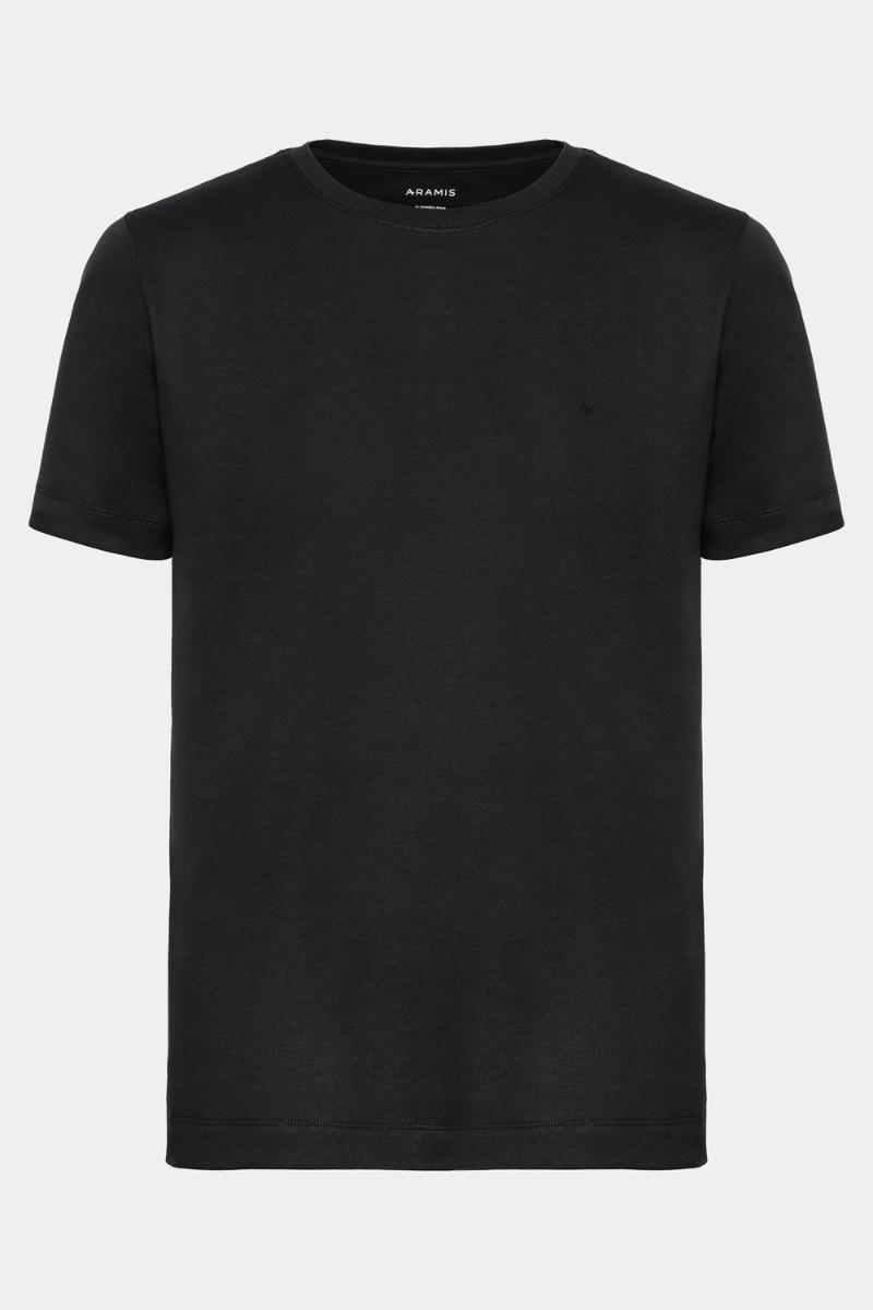 Camiseta Aramis Manga Curta Básica Algodão Preto - 5