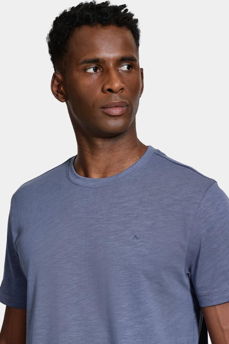 Camiseta Aramis Manga Curta Algodão Flamê Azul - 4
