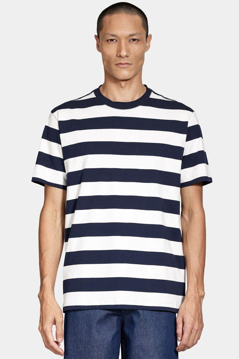 Camiseta Aramis Listrada Manga Curta Marinho - 1