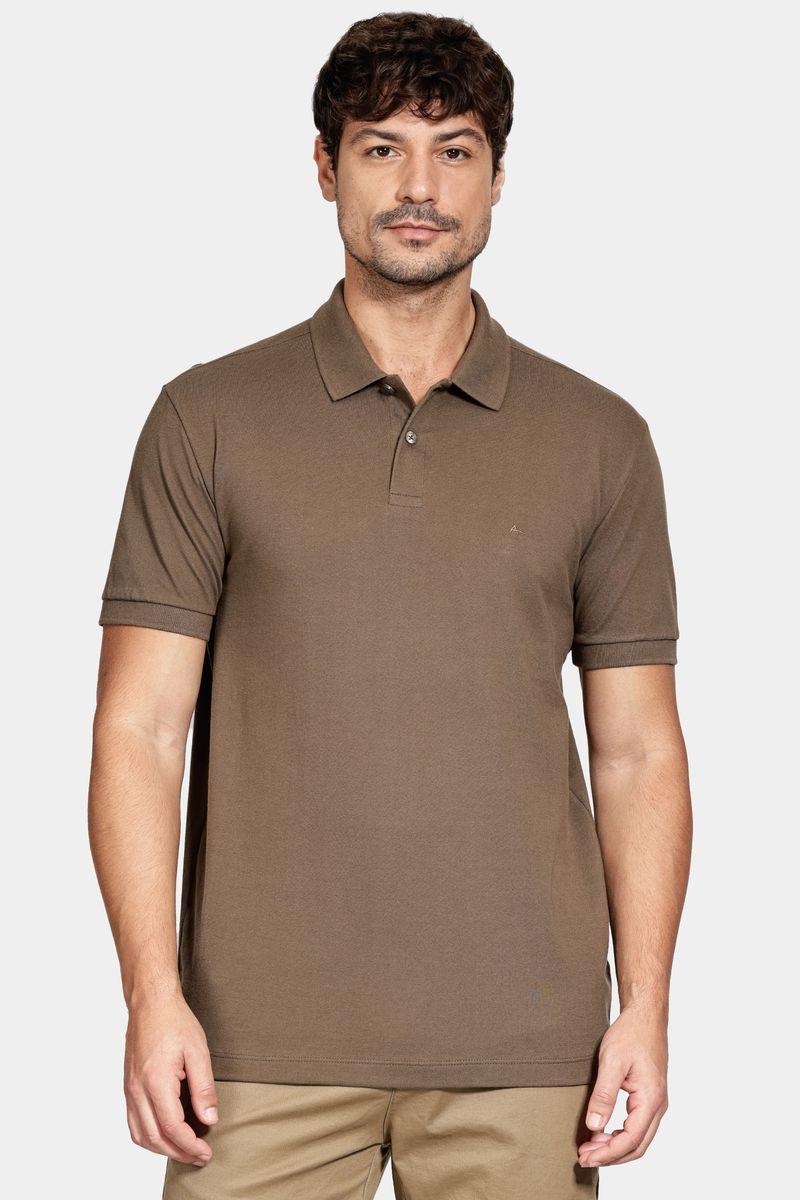 Polo Aramis Piquet Algodão Básico Manga Curta Castor - 1
