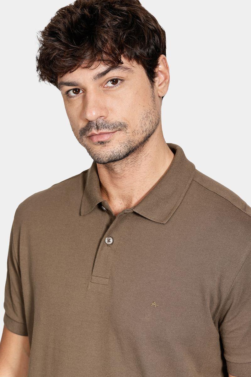 Polo Aramis Piquet Algodão Básico Manga Curta Castor - 3