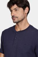 Camiseta Aramis Manga Curta Malha Portuguesa Tricot Marinho - 3