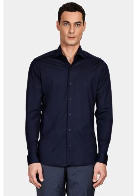 Camisa Aramis Manga Longa Slim Cetim Fio 120/2 Marinho