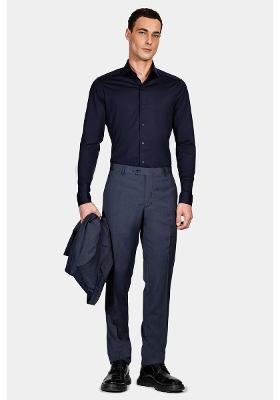 Camisa Aramis Manga Longa Slim Cetim Fio 120/2 Marinho
