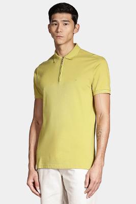 Polo Piquet Zíper Verde Alga