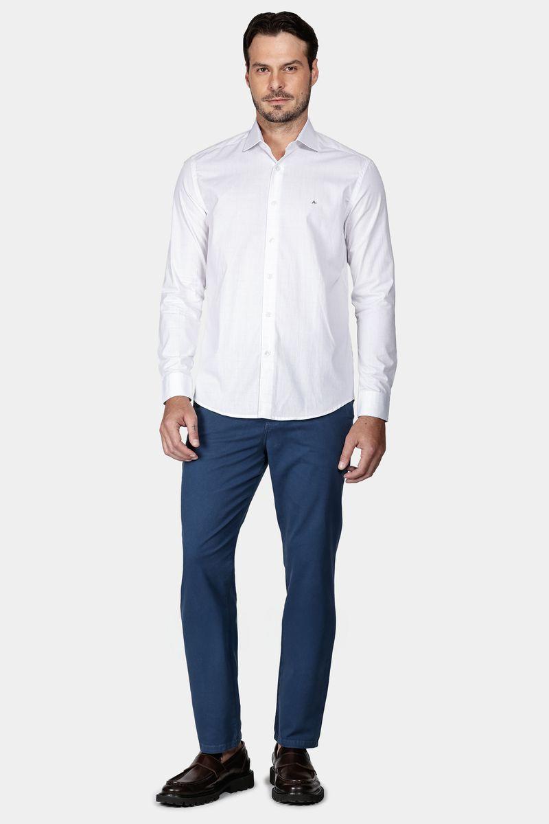 Camisa Aramis Slim Tricoline Xadrez Branco Com Verde Claro - 2