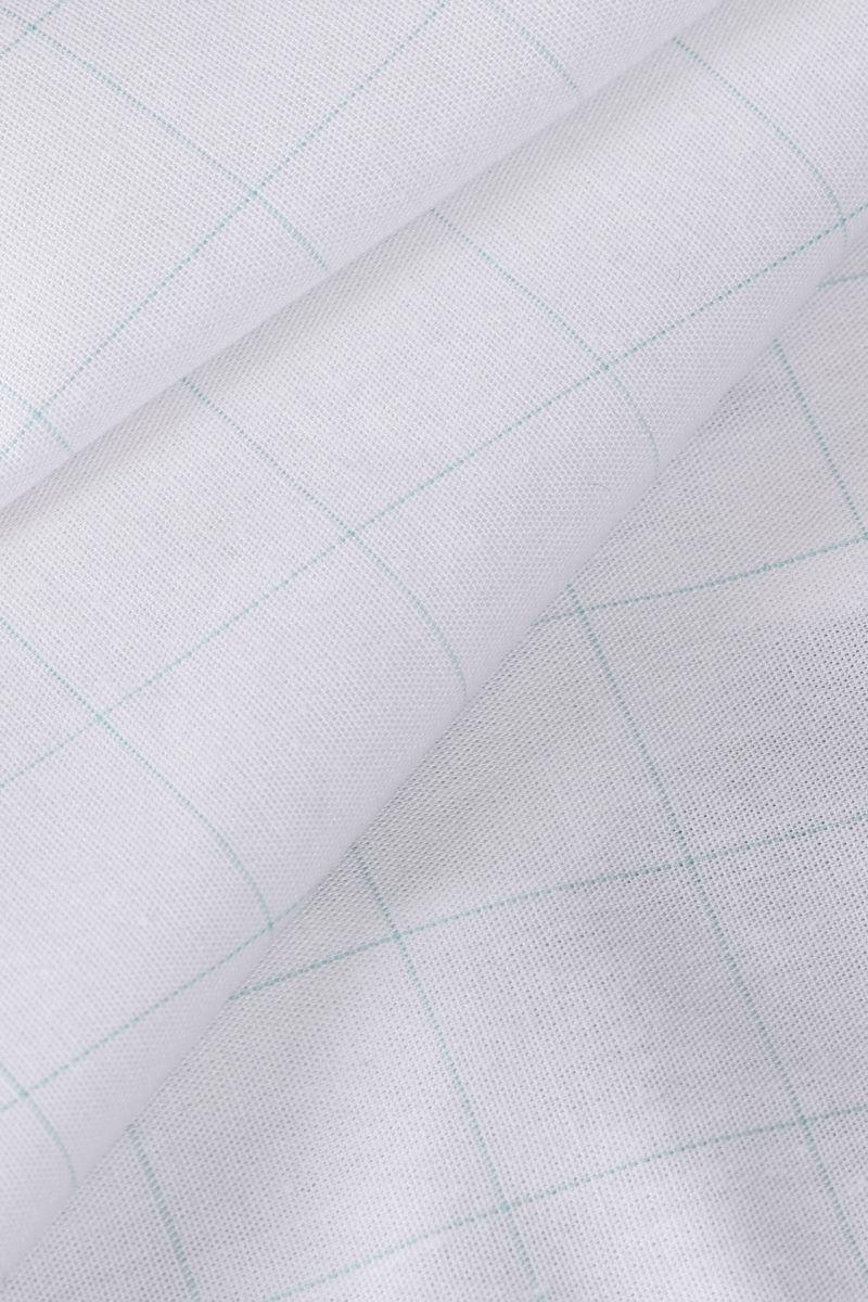 Camisa Aramis Slim Tricoline Xadrez Branco Com Verde Claro - 5