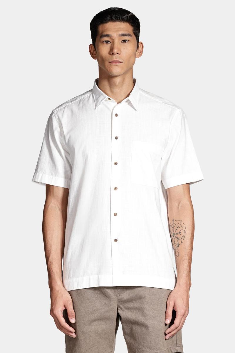 Camisa Aramis Manga Curta Regular Maquinetada Rústica Branco - 1