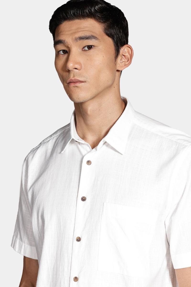 Camisa Aramis Manga Curta Regular Maquinetada Rústica Branco - 3