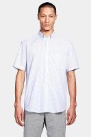 Camisa Aramis Manga Curta  Regular Com Bolso Branco Com Azul - 1