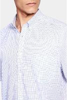 Camisa Aramis Manga Curta  Regular Com Bolso Branco Com Azul - 8