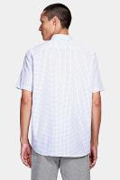 Camisa Aramis Manga Curta  Regular Com Bolso Branco Com Azul - 3