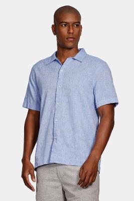 Camisa Aramis Regular Linho Algodão Surat Azul