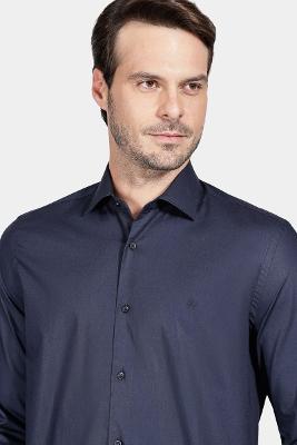 Camisa Slim Social Com Elastano Marinho