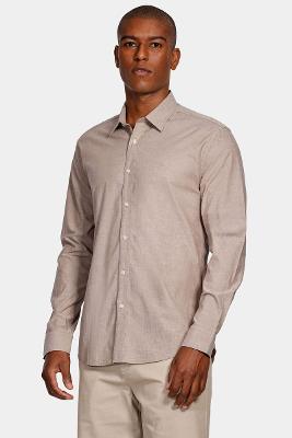 Camisa Aramis Slim Sarja Peletizada Café