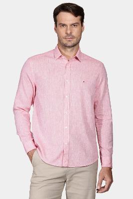 Camisa Aramis Slim Algodão Linho Coral