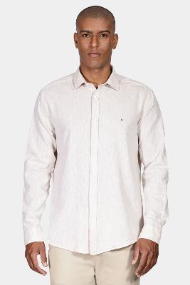 Camisa Aramis Slim Algodão Linho Areia