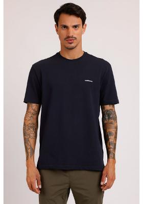 Camiseta Aramis Manga Curta Com Logotipo Marinho