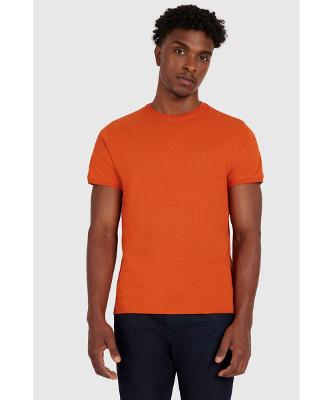 Camiseta Aramis Gola Careca de Algodão Pima Laranja Medio