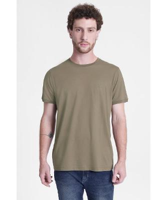 Camiseta Aramis Gola Careca de Algodão Pima Caqui