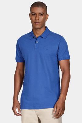 Polo Aramis Piquet Duplo Gola Relevo Azul Royal