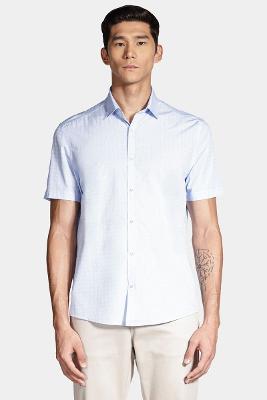 Camisa Aramis Manga Curta Regular Micro Xadrez Branco