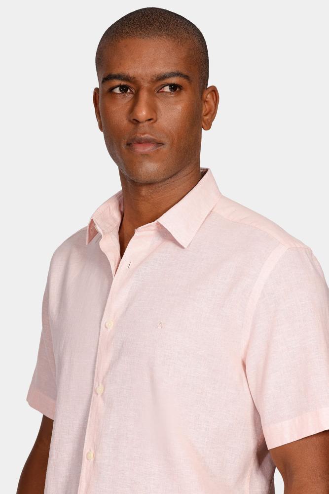Camisa Aramis Regular Linho Algodão f Coral - 3