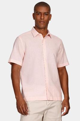 Camisa Aramis Regular Linho Algodão f Coral