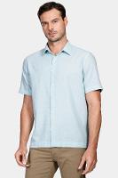 Camisa Aramis Regular Linho Algodão f Azul Piscina - 1