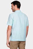 Camisa Aramis Regular Linho Algodão f Azul Piscina