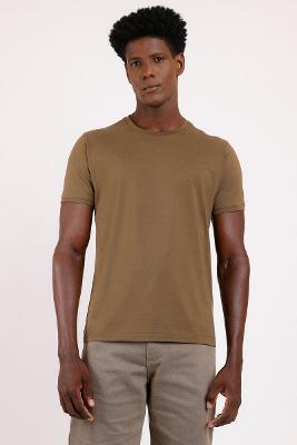 Camiseta Aramis Gola Careca Algodão Pima Bege