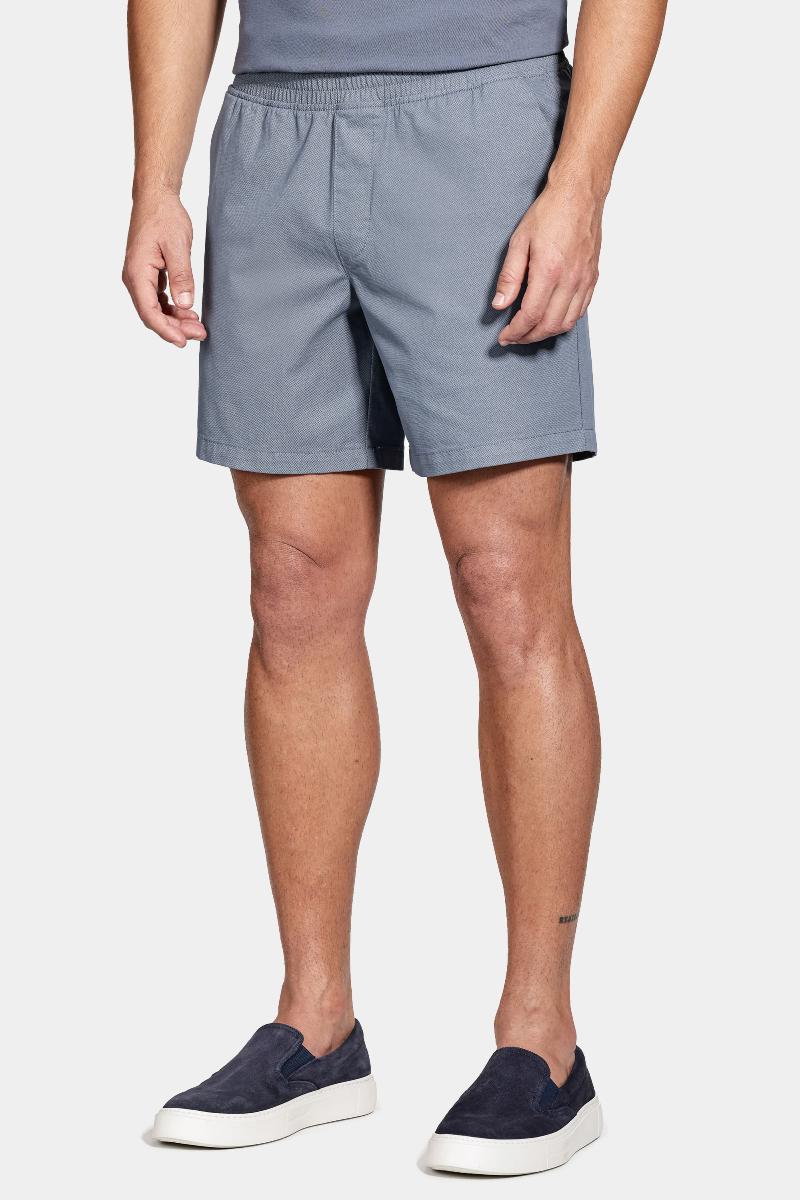 Bermuda Aramis Algodão Elástico e Cordão Azul Indigo - 1