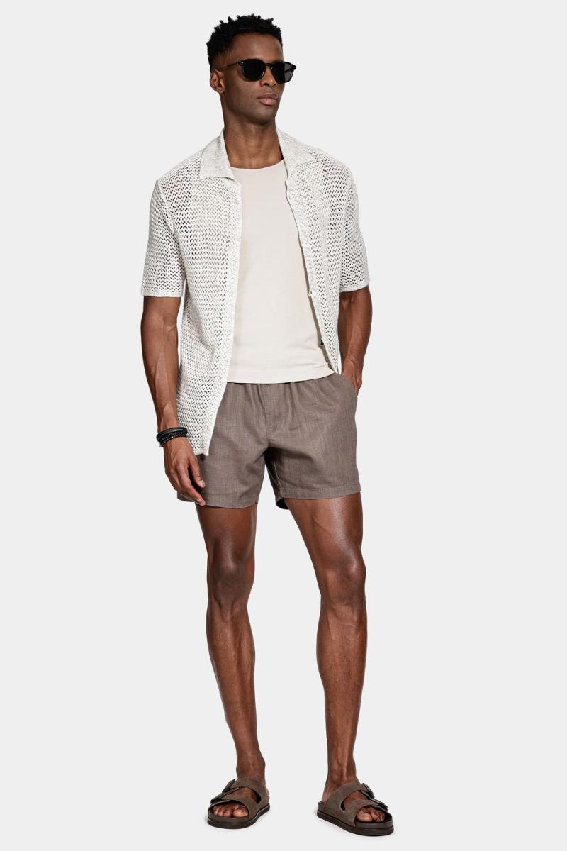 Bermuda Aramis Algodão Com Elastico Verde - 3