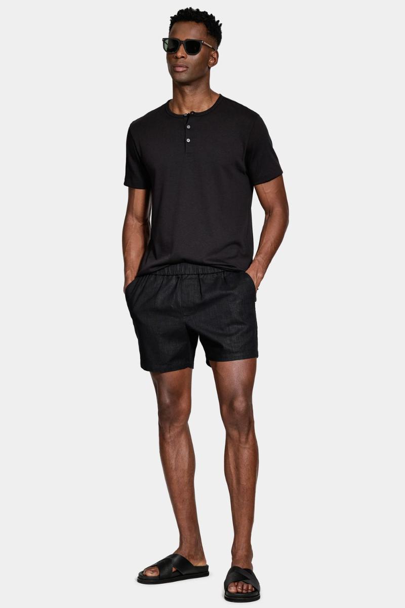 Bermuda Aramis Algodão Com Elastico Rústica Preto - 3