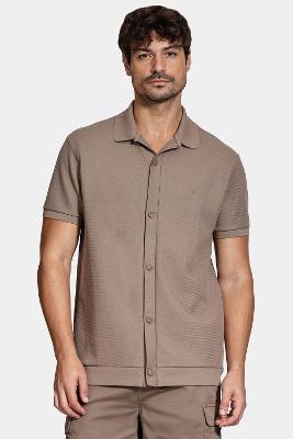 Camisa Aramis Manga Curta Interlock Charuto