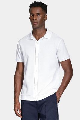 Camisa Aramis Manga Curta Interlock Com Textura Branco
