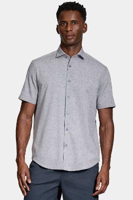 Camisa Aramis Manga Curta Capri Mescla Azul