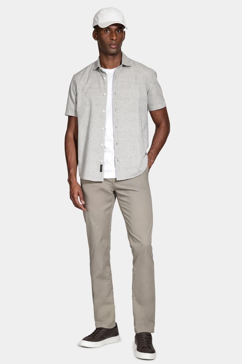 Camisa Aramis Manga Curta Capri Mescla Verde Militar - 2