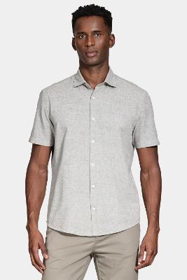 Camisa Aramis Manga Curta Capri Mescla Verde Militar