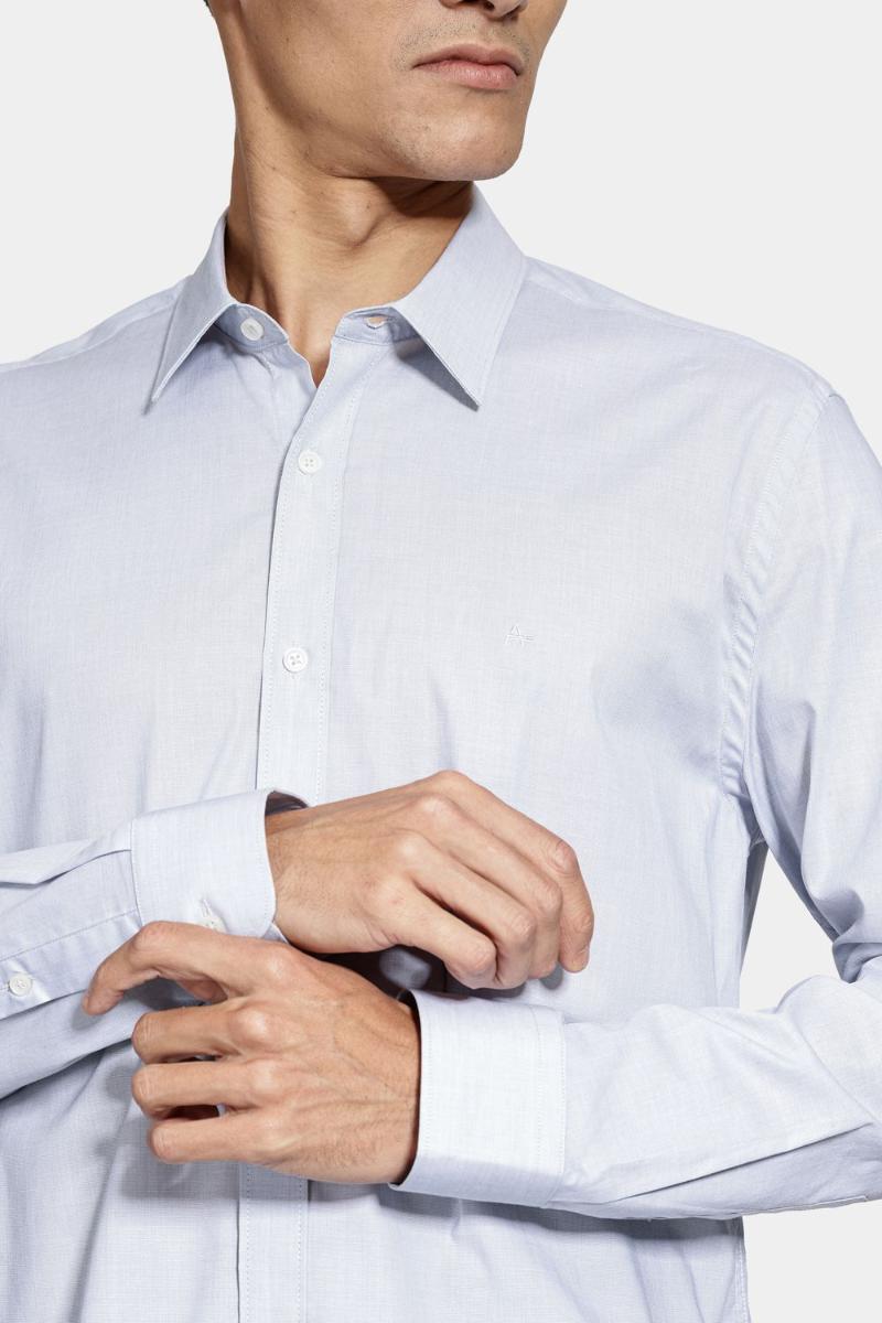 Camisa Aramis Algodão Regular Manga Longa Azul Claro - 3