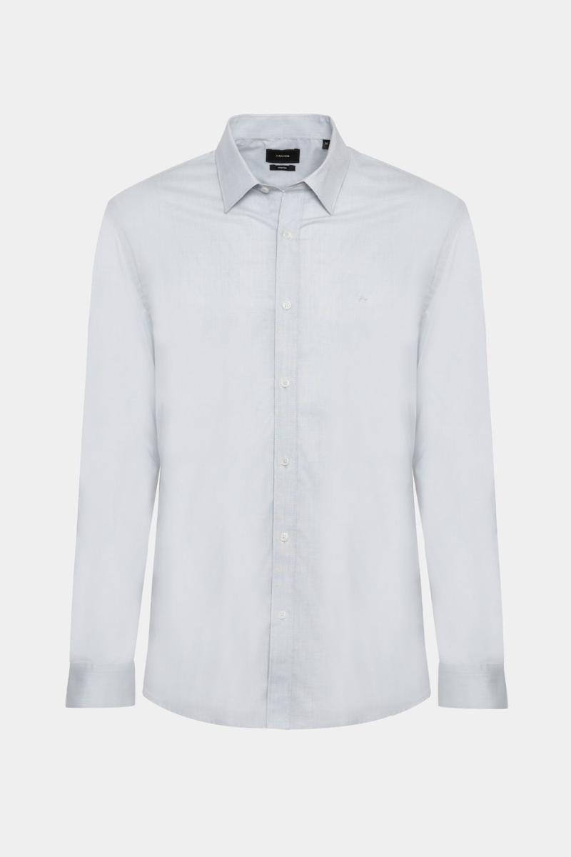 Camisa Aramis Algodão Regular Manga Longa Azul Claro - 5