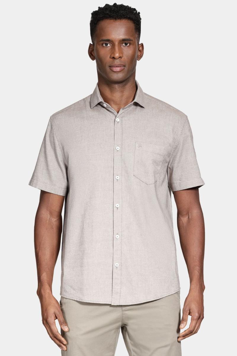 Camisa Aramis Manga Curta Algodão Natural - 1